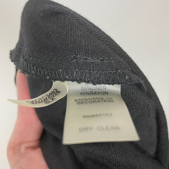 Calvin Klein Woman’s  Black Linen Blend Wide Leg Pants Elastic Waist Size 16W - Picture 8 of 8